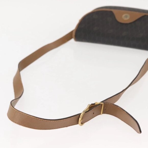 Christian Dior Honeycomb Canvas Shoulder Bag PVC Black Gold Auth BA7309 - Picture 8 of 16